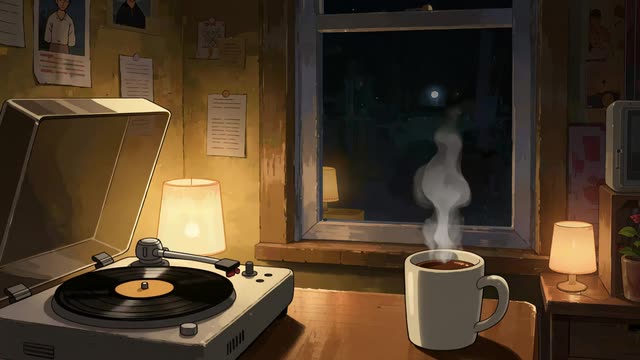 Lo-fi Desk Night Stream Kit background